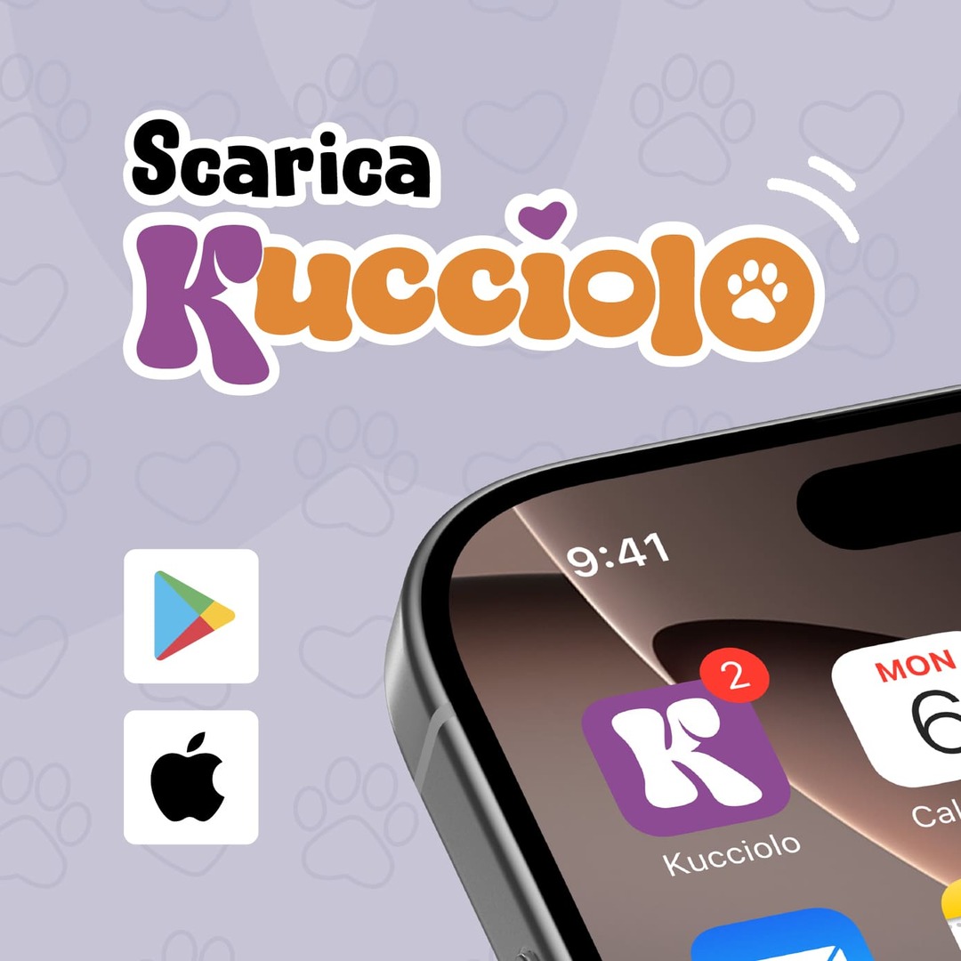 Scarica Kucciolo, app per animali domestici, disponibile su Android e iOS.